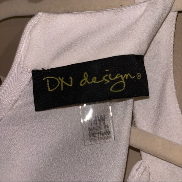 DN designs Cream Halter Midi Tie Waist Feminine Whimsy Sundress Size 14W - Picture 6 of 8